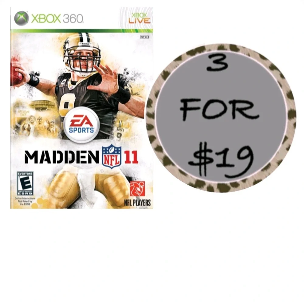 3/$19 Madden NFL 11 - Xbox 360 video game